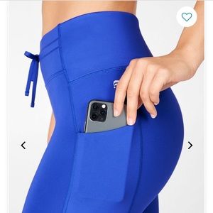 Fabletics Ultracool 7/8 Blue Drawstring Leggings M